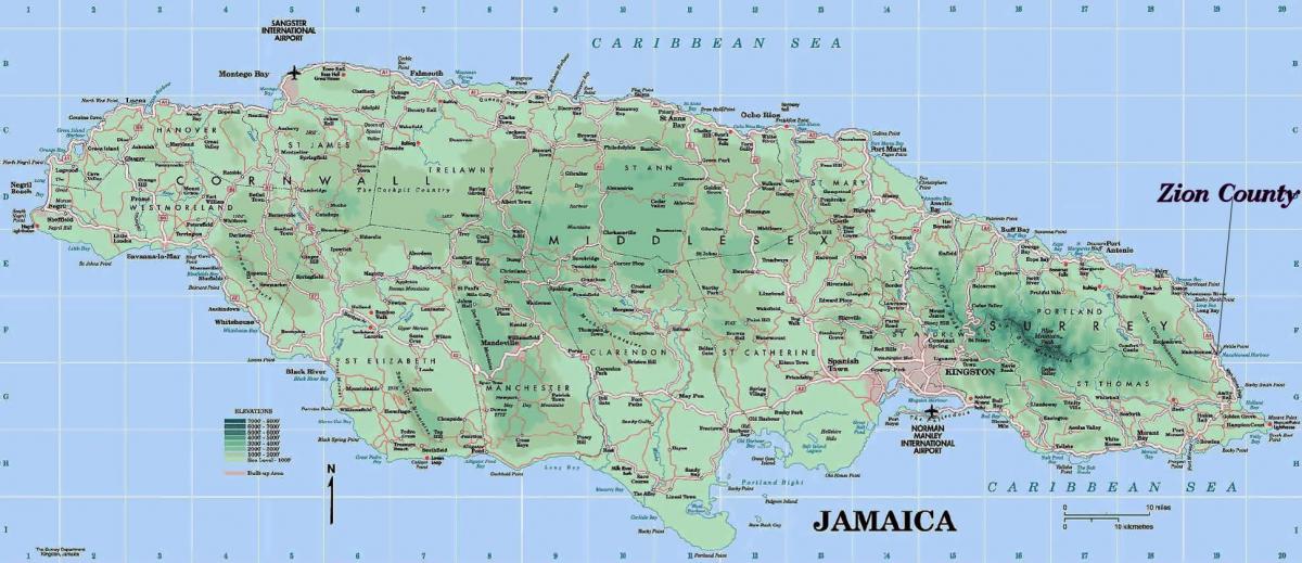 Harta detaliată jamaica
