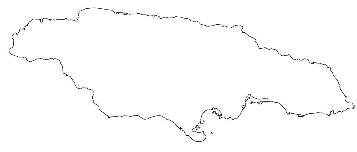 hartă goală de jamaica cu frontierele