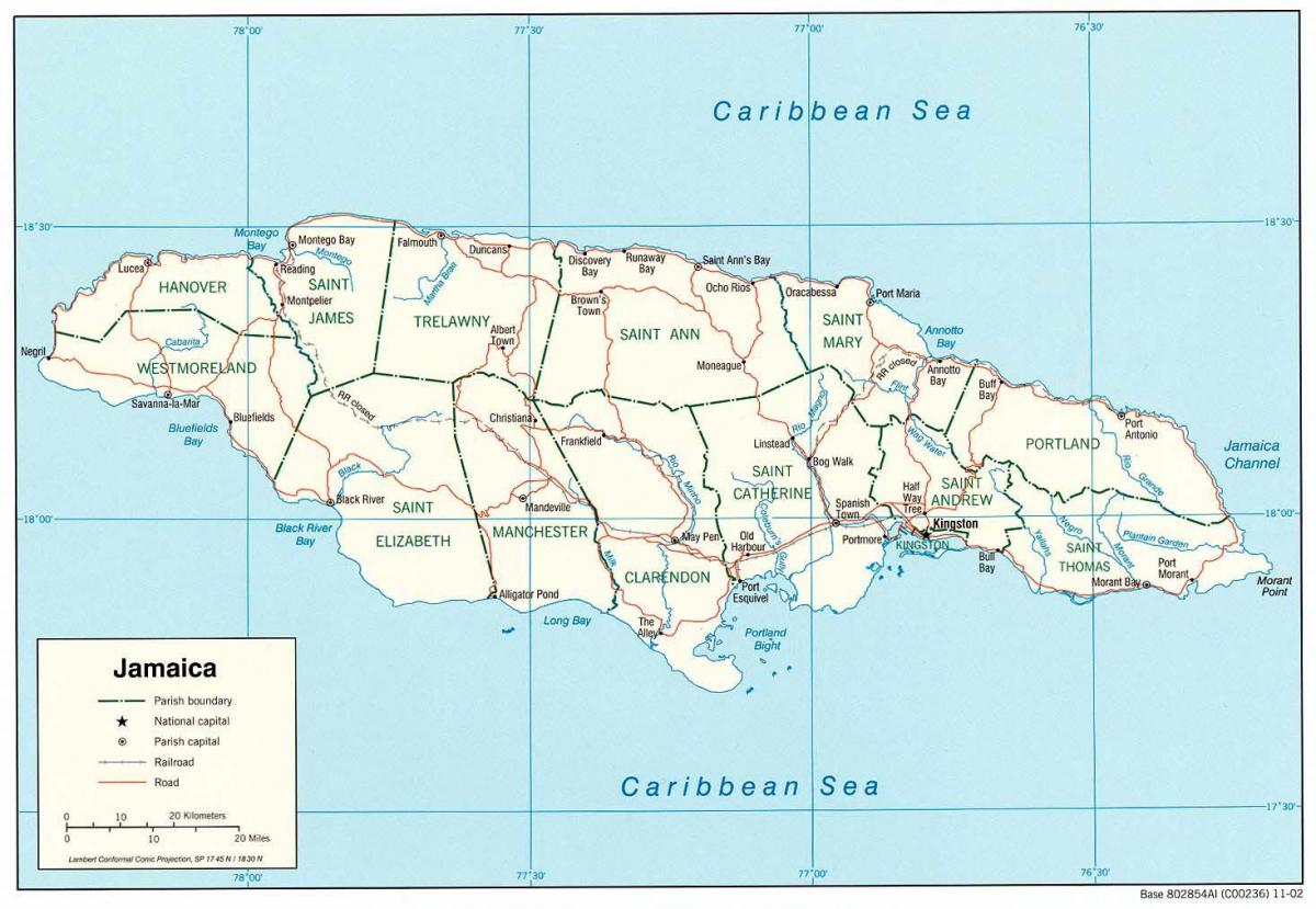 jamaican hartă