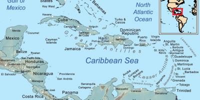 Harta jamaica și insulele din jur