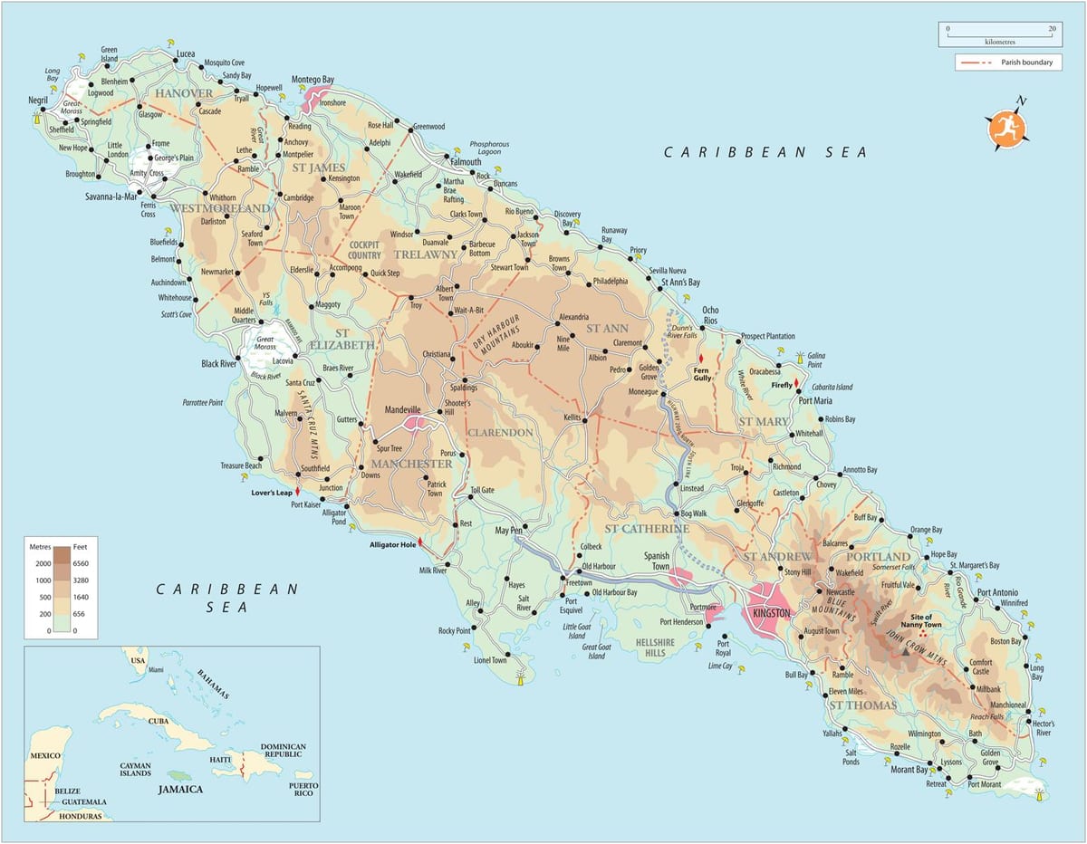 Harta de comori bach jamaica