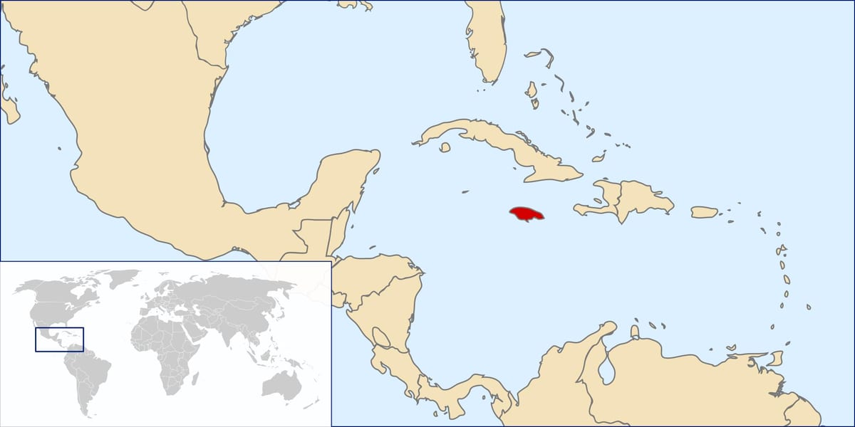jamaica țară din lume hartă