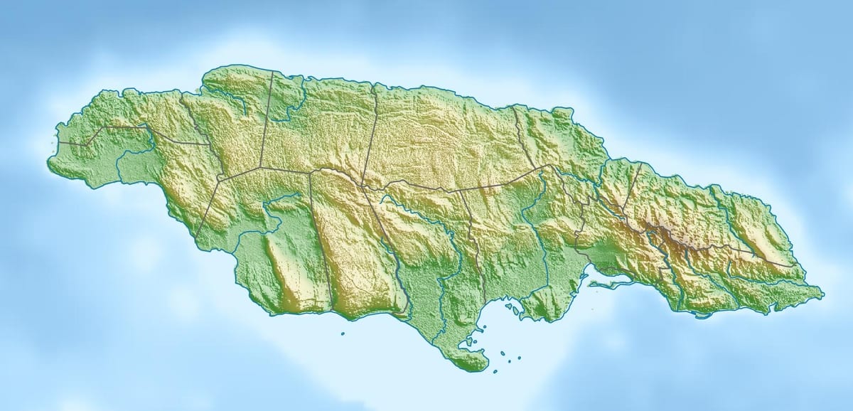 Harta 3d jamaica
