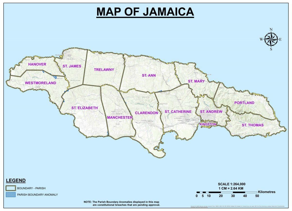 Harta jamaica circumscripții