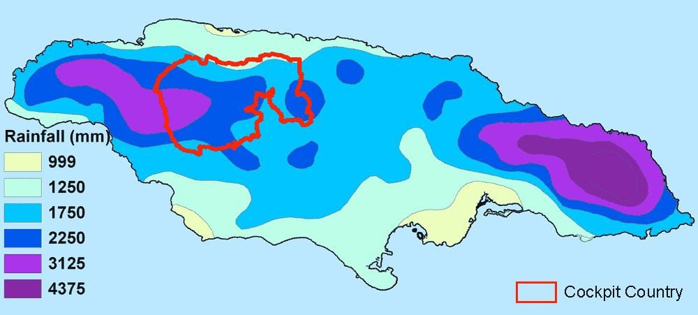 Harta jamaica climatice
