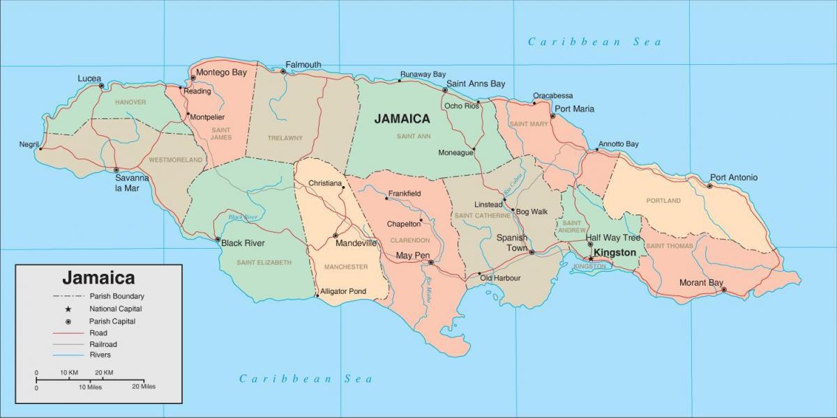 Harta provincii jamaica