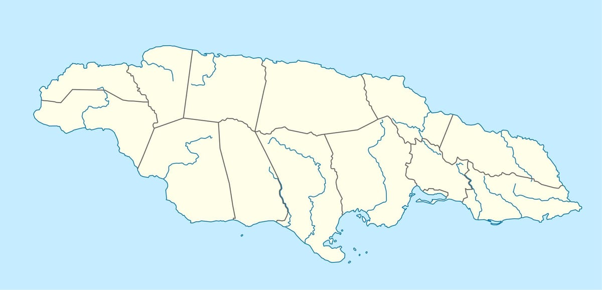 harta jamaica arată râuri