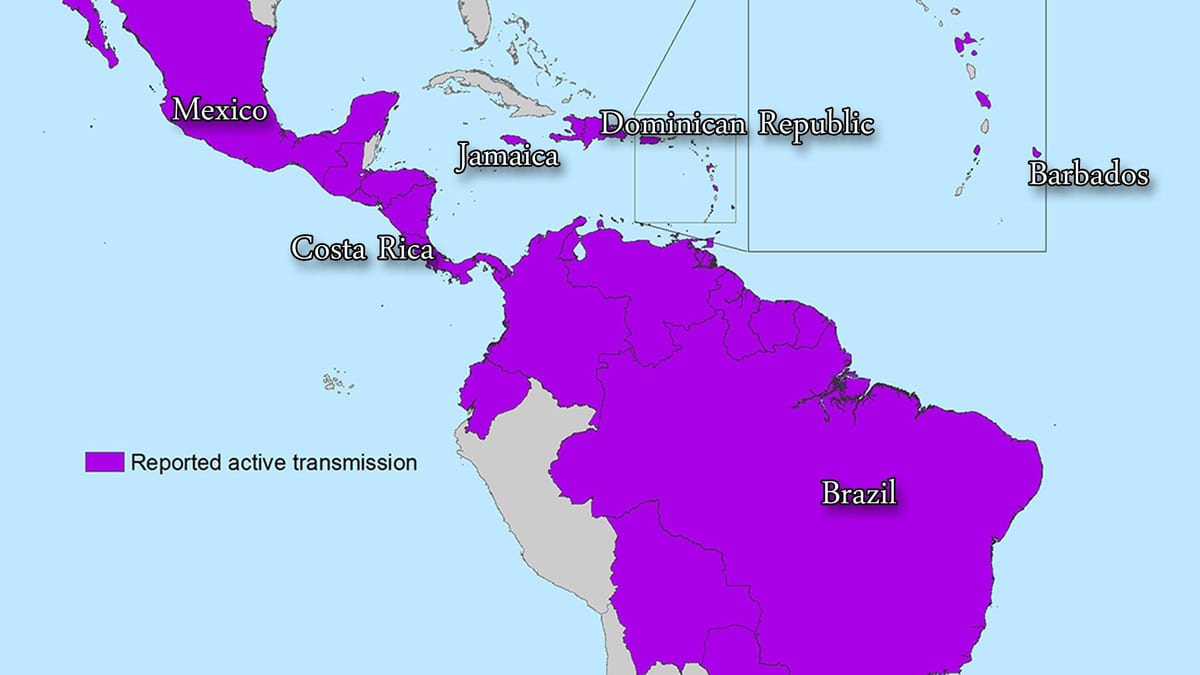 Harta jamaica zika