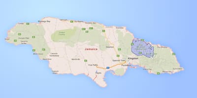 Harta munții albaștri jamaica