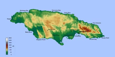 Harta jamaica altitudine 