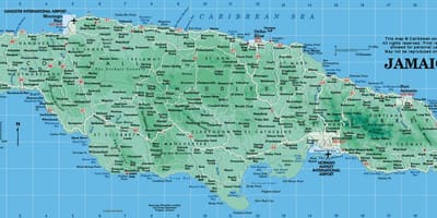 Harta geografică a jamaica