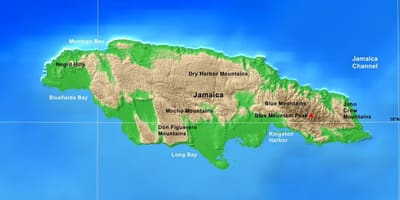 Harta jamaica munți 